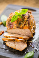 Baked sirloin turkey meat homemade with spices