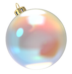 single shimmering pearl christmastree ball rotated to the left isolated