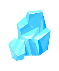 Ice cliff. Cool pieces for game in snowball, cartoon flat vector illustration