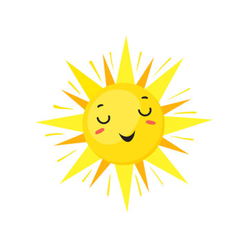 Happy Sun. Sunny heat break illustration, vector design