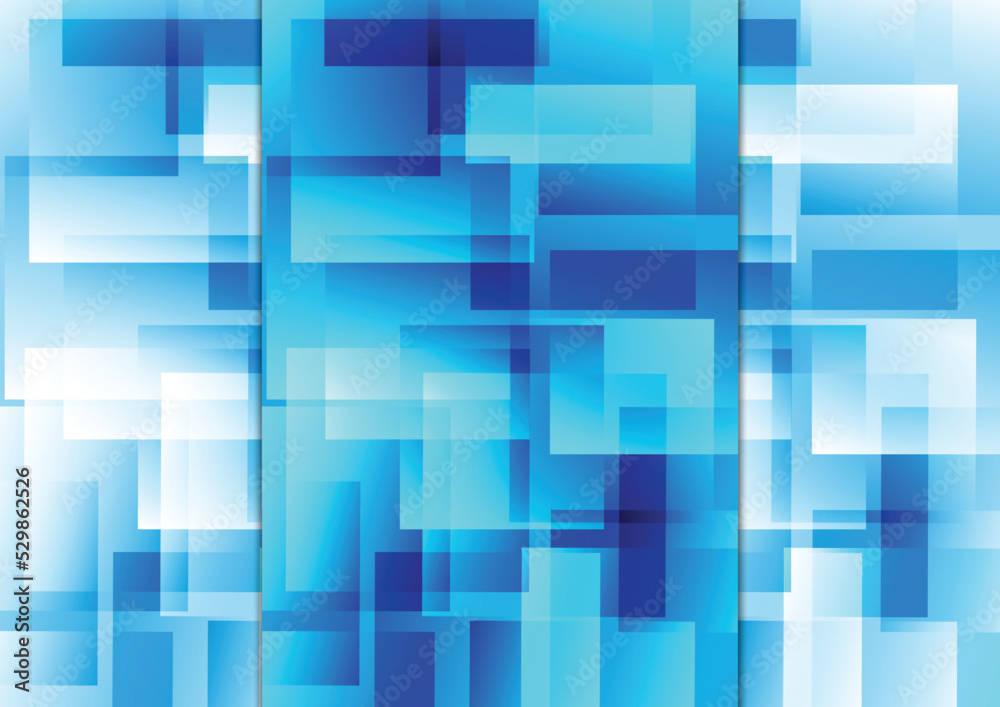 Wall mural abstract vector geometric modern blue gradient color background design