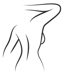 Woman back curve line. Female beauty symbol