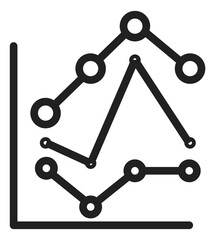 Financial line chart icon. Stock market evaluation diagram