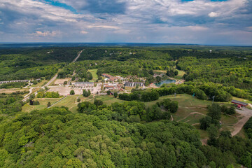 Fototapeta na wymiar A Beautiful aerial view of Horseshoe Valley, Ontario, Canada