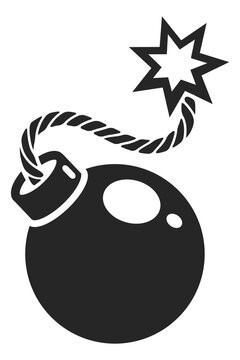 recommend clip art: Round bomb with spark on fuse. Risk symbol. Detonation moment