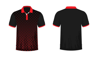 T-shirt Polo red and black template for design on white background. Vector illustration eps 10.