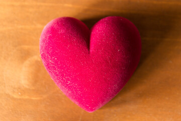 Heart on wooden backround