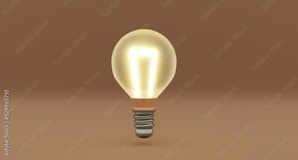 Poster 3d rendering light bulb