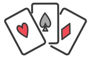Playing card hand icon. Deck game symbol