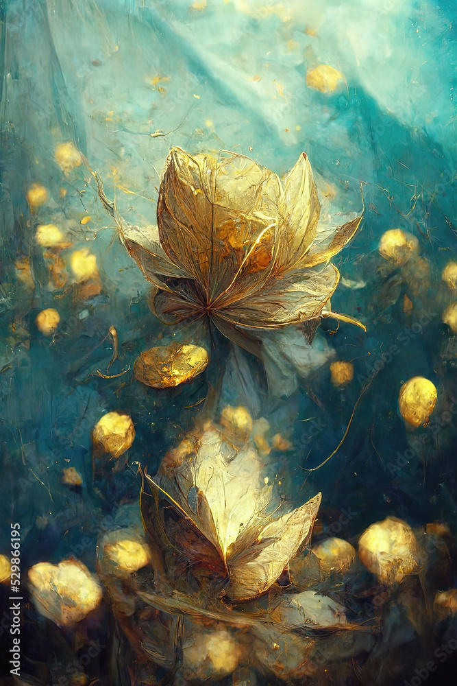 Poster beautiful lotus flower on abstract background.. flower in lake