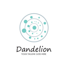 dandelion flower logo with template vector illustration