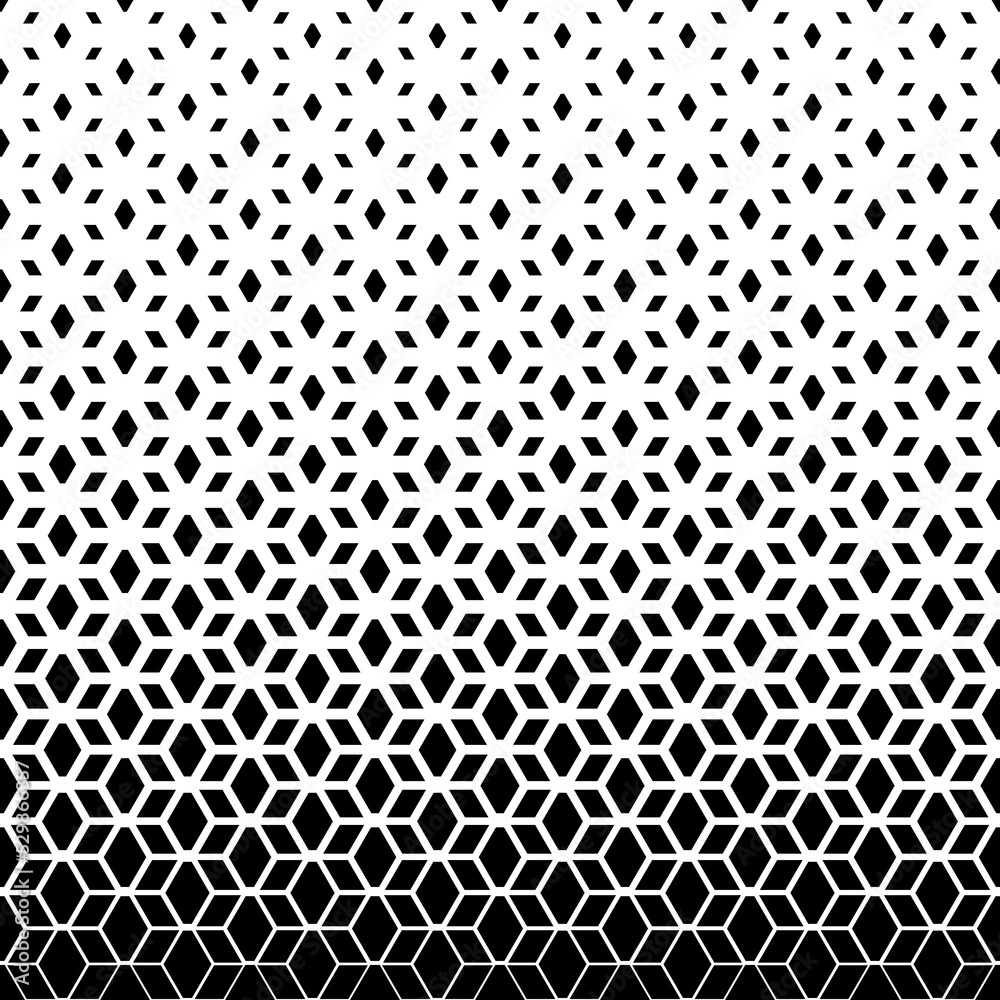 Wall mural halftone seamless pattern. repeated geometric gradient. black geometry pattern on white background. 