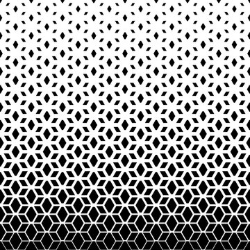 Halftone seamless pattern. Repeated geometric gradient. Black geometry pattern on white background. Repeating gradation design for print. Repeat hexagon printed. Abstract printing. Vector illustration