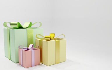 Merry Christmas and Happy New Year banner. 3D illustration. 3D render.