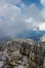 Mountain trail Lagazuoi in Dolomites