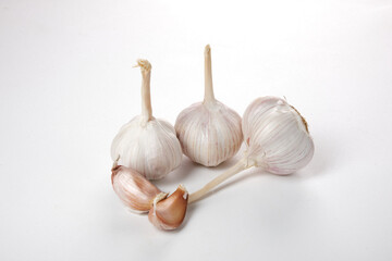 garlic on a white background