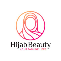 Fototapeta premium hijab fashion logo vector symbol