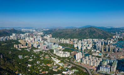 Aerial view of Hong Kong city