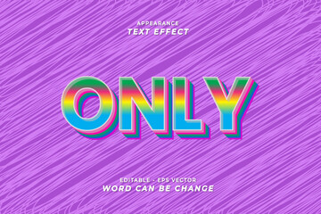 Editable Words Only Text Effect - with Modern 3D Font Style