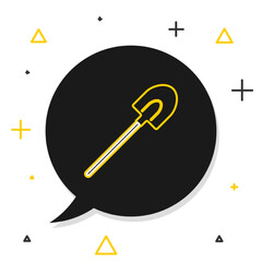 Line Garden shovel icon isolated on white background. Gardening tool. Tool for horticulture, agriculture, farming. Colorful outline concept. Vector