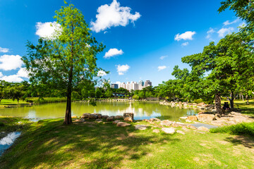 Beautiful view of Aozihdi Forest Park in Kaohsiung, Taiwan, It is one of the famous attractions in Kaohsiung.