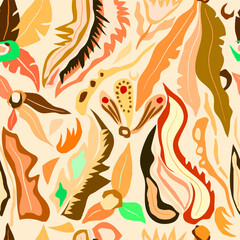 Creative collage contemporary floral seamless pattern. Fashionable template for design.