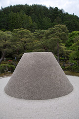 A view of Kogetsudai inside Ginkaku-Ji Temple.  Kyoto Japan
