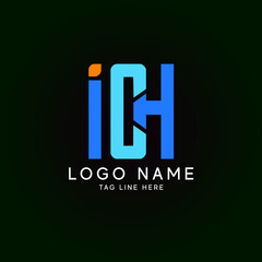 ICH i c h three 3 letter logo combination alphabet vector creative company icon design.