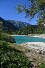 Fototapeta na wymiar Lake Tenno on the Italian Dolomites