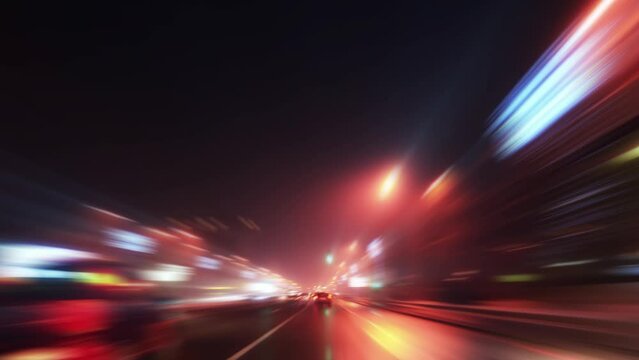 Timel apse Traffic at Night 4k