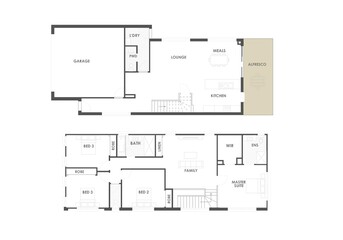2d floor plan. Black&white floor plan. 