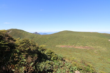 Obraz premium 2022年9月の栃木県の茶臼岳の登山