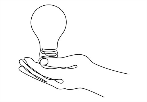 one line continuous draw woman with a light bulb, a man with a light bulb, a doctor with a lightbulb painted by hand picture silhouette. Line art. 