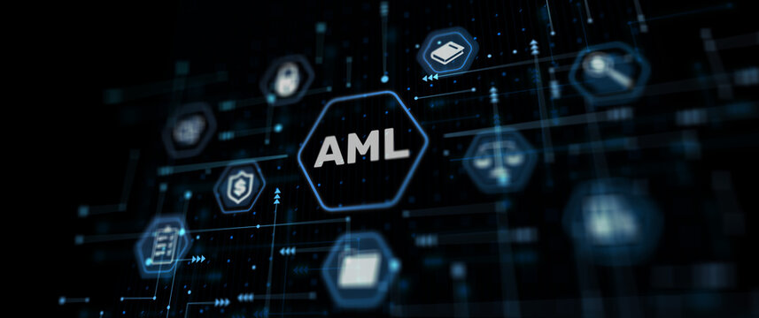 AML Anti Money Laundering Financial Bank Abstract Business Technology Concept illustration