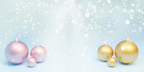 Fototapeta na wymiar Merry Christmas and Happy New Year banner. 3D illustration. 3D render.