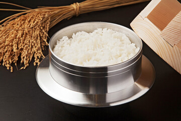羽釜で炊いた新米