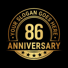 Fototapeta premium 86 years anniversary logo design template. Vector illustration