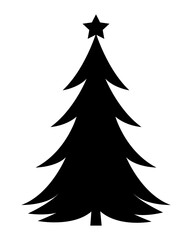 Fototapeta premium Christmas tree black and white illustration. Christmas tree PNG, with black and white background.