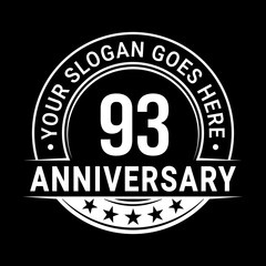 93 years anniversary logo design template. Vector illustration