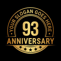 93 years anniversary logo design template. Vector illustration