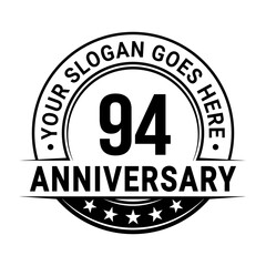 94 years anniversary logo design template. Vector illustration