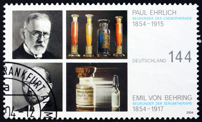 Postage stamp Germany 2004 Ehrlich and von Behring, physicians
