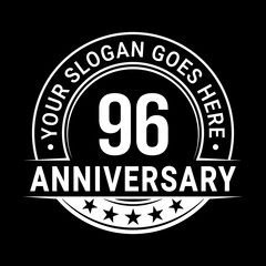 96 years anniversary logo design template. Vector illustration