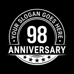 98 years anniversary logo design template. Vector illustration