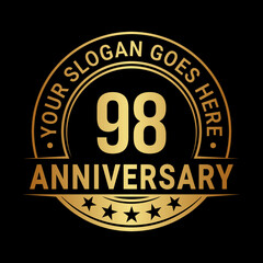 Fototapeta premium 98 years anniversary logo design template. Vector illustration