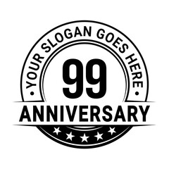 99 years anniversary logo design template. Vector illustration