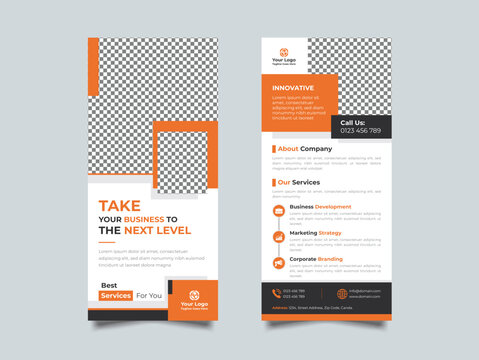 Modern corporate business rack card or dl flyer template premium vector