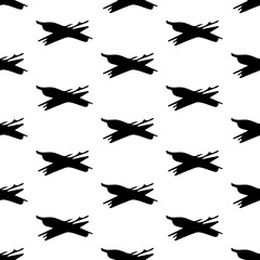 Seamless pattern with hand drawn cross symbols