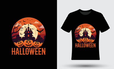 Modern happy halloween t shirt design template easy to print all purpose for man, women and children.