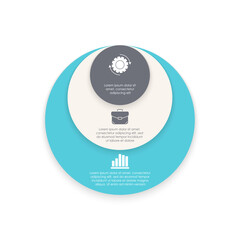 Circle infographic template for round diagram, graph, web design. Business concept with 3 steps, options or processes. Isolated on white background.